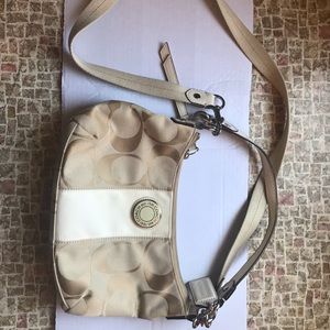 Coach khaki/cream purse